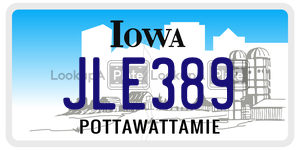 JLE389  license plate in IA