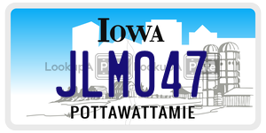 JLM047  license plate in IA