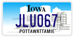 JLU067  license plate in IA
