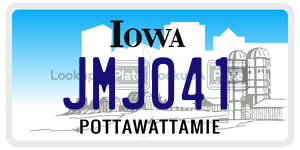 JMJ041 license plate in Iowa