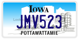 JMV523  license plate in IA