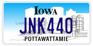 JNK440  license plate in IA
