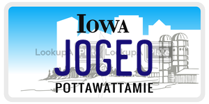 JOGEO license plate in Iowa