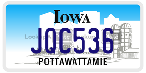 JQC536 license plate in Iowa