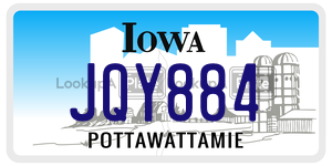 JQY884 license plate in Iowa
