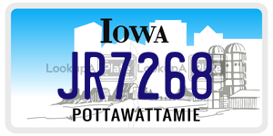 JR7268  license plate in IA