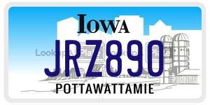 JRZ890  license plate in IA