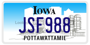 JSF988  license plate in IA