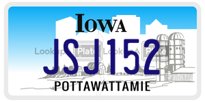 JSJ152 license plate in Iowa