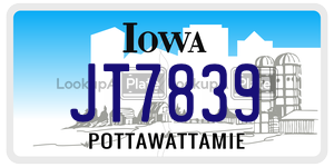 JT7839  license plate in IA