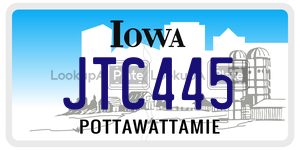 JTC445 license plate in Iowa