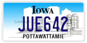 JUE642  license plate in IA