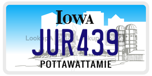 JUR439  license plate in IA