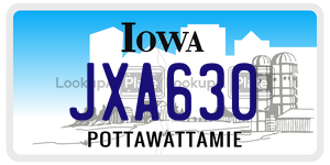 JXA630  license plate in IA