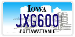 JXG600  license plate in IA