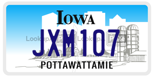 JXM107  license plate in IA