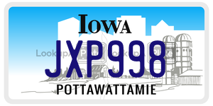 JXP998  license plate in IA
