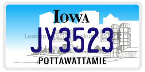 JY3523 license plate in Iowa