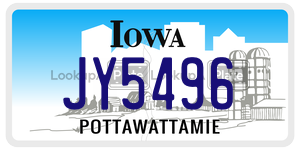 JY5496 license plate in Iowa