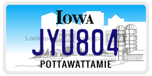 JYU804  license plate in IA