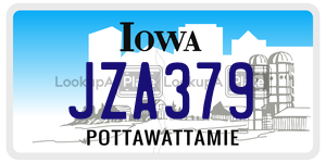 JZA379  license plate in IA