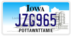 JZG965  license plate in IA