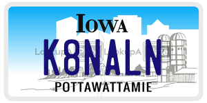 K8NALN  license plate in IA