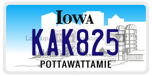 KAK825  license plate in IA