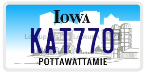 KAT770 license plate in Iowa
