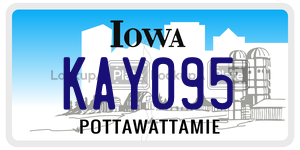 KAY095  license plate in IA