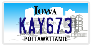 KAY673  license plate in IA