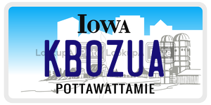 KB0ZUA  license plate in IA