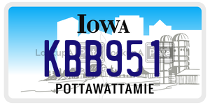 KBB951  license plate in IA