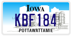 KBF184  license plate in IA