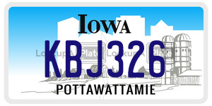 KBJ326  license plate in IA