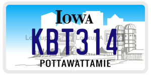 KBT314  license plate in IA