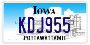KDJ955 license plate in Iowa