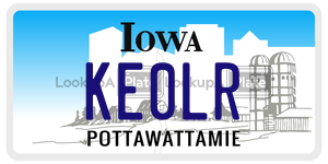 KE0LR  license plate in IA