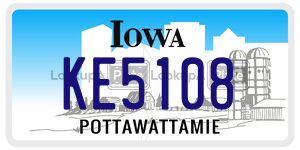 KE5108 license plate in Iowa