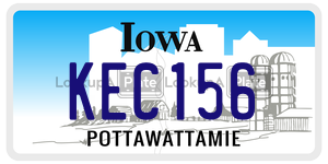 KEC156  license plate in IA