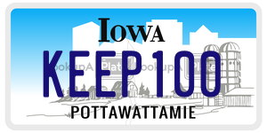 KEEP100  license plate in IA