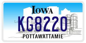 KG8220  license plate in IA