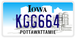 KGG664  license plate in IA