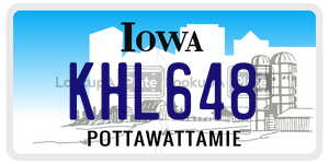 KHL648 license plate in Iowa