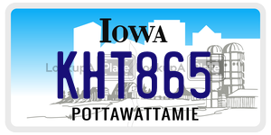 KHT865  license plate in IA