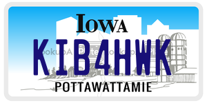 KIB4HWK  license plate in IA