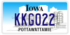 KKG022 license plate in Iowa