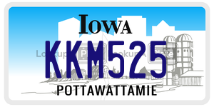 KKM525  license plate in IA