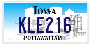 KLE216  license plate in IA