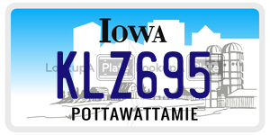 KLZ695 license plate in Iowa